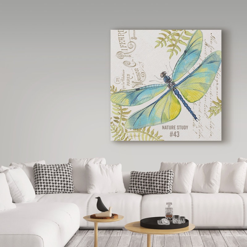 «Botanical Dragonfly 3» par Deagen, impression sur toile tendue, H 24 po x l 24 po x P 2 po