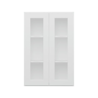 Armoire de cuisine murale Furinno avec 2 portes, 2 tablettes, verre non inclus, prête à assembler, P 12 po x l 24 po x H 36 po, blanc