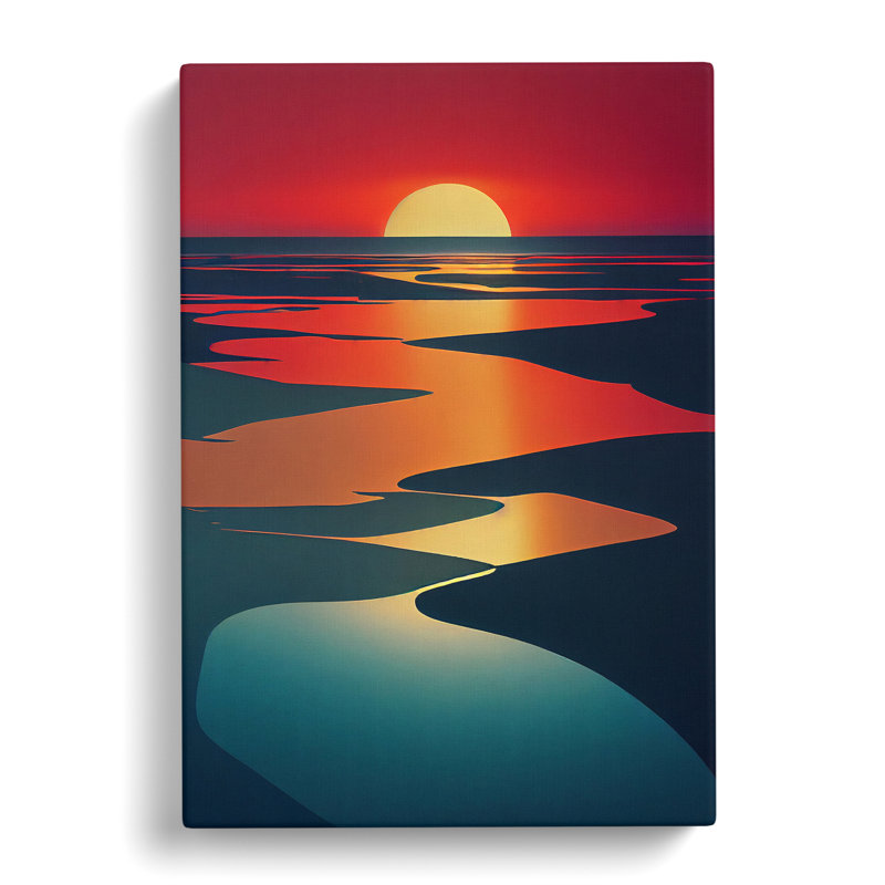 Legendary Sunset View Abstract - Wrapped Canvas, 76cm H x 50cm W x 3cm D