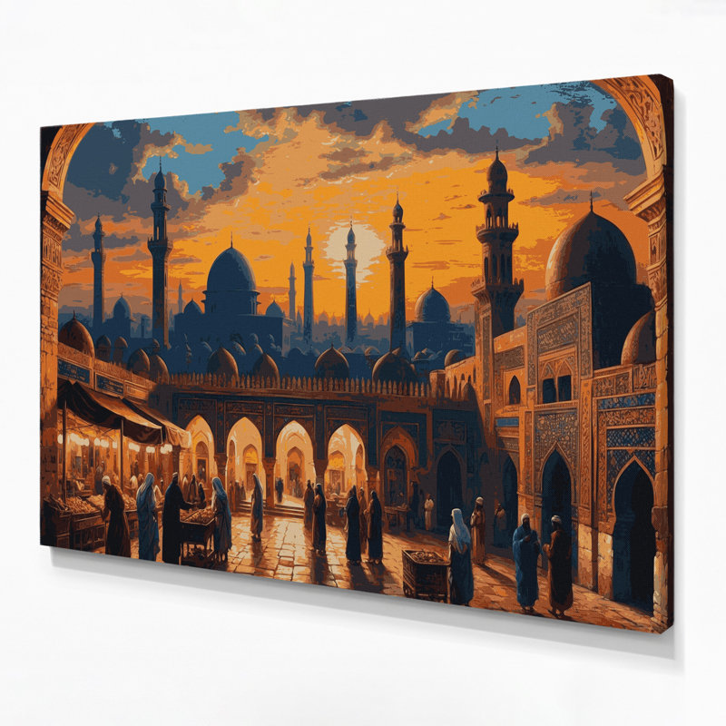 Art urbain sur toile, cités, cités, Égypte, H 11 po x l 14 po