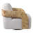 Accent Chair Wood Non-Woven Fabric Rubber Wood Modern Style For Home Office Bedroom Living Room - 33" Ivory & Beige