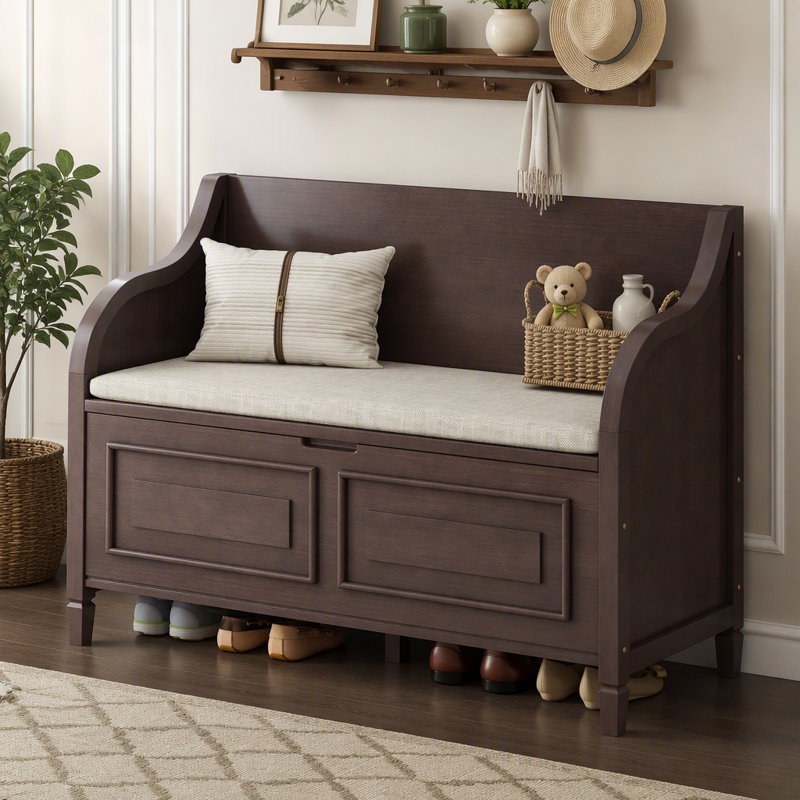 Banc de rangement rustique multifonctionnel