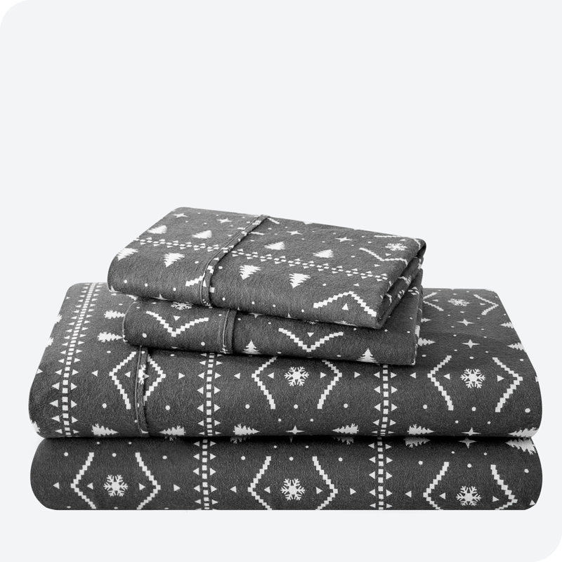 Ensemble de literie en flanelle 100 % coton, Ensemble de draps pour grand lit + un drap-housse 