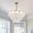 8-lights Dimmable Tiered Glass Chandelier