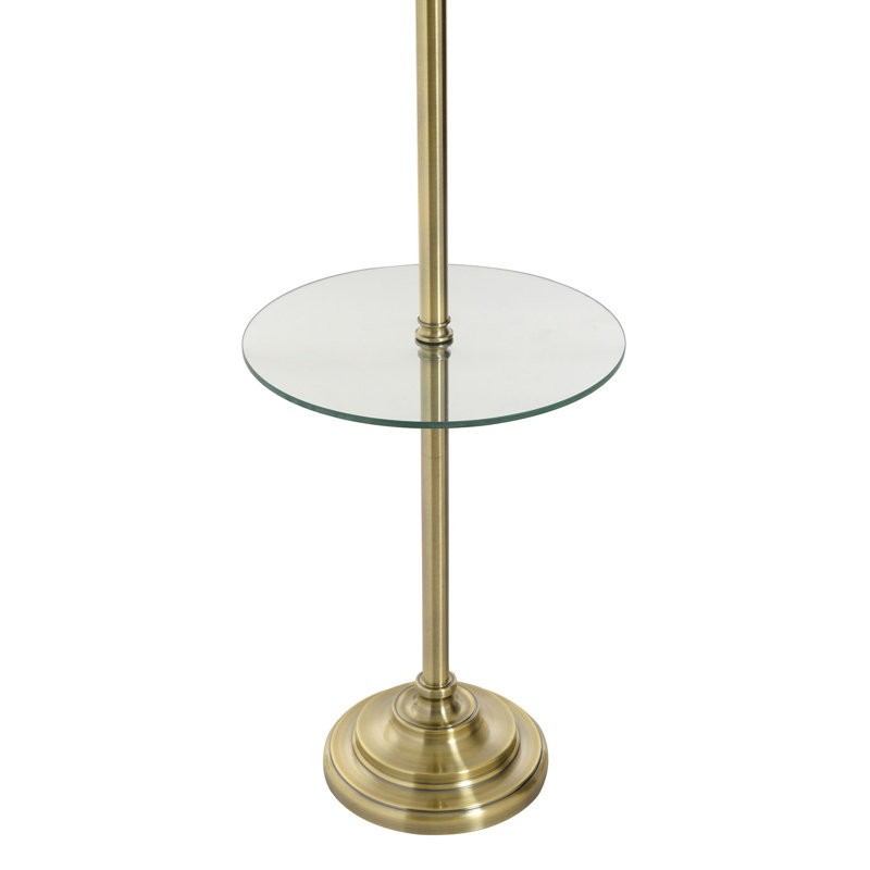Aarush 61'' Tray Table Floor Lamp, Antique Brass