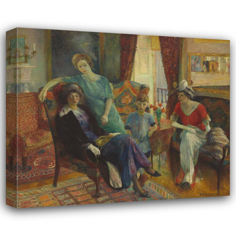 "Family Group" par William James Glackens - Art mural sur toile tendue avec châssis, H 24 po x l 17 po