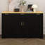 Îlot de cuisine avec tiroir, buffet avec support coulissant à 3 niveaux, armoire de rangement avec tablettes réglables et tablette de porte-448978503