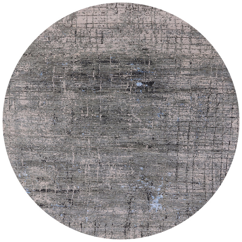 Tapis gris à motif abstrait Broomtown, Rond 5 pi