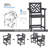 2-Person Patio Bar Stools Tall Adirondack Bar Chairs with Arms & Tabletop-1299340671