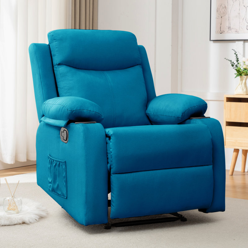 Fauteuil inclinable KORSER, fauteuils inclinables à bascule pour le salon, petits fauteuils inclinables pour les petits espaces, fauteuils inclinables manuels en tissu avec poches latérales