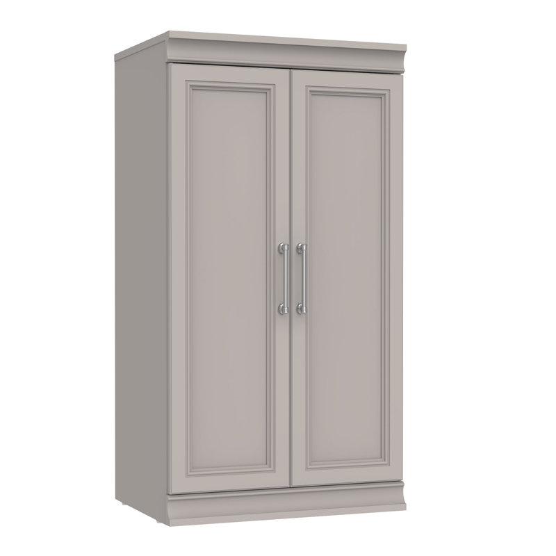 Modular Storage 21.38" W 3 Shelf Storage with Doors, Grey