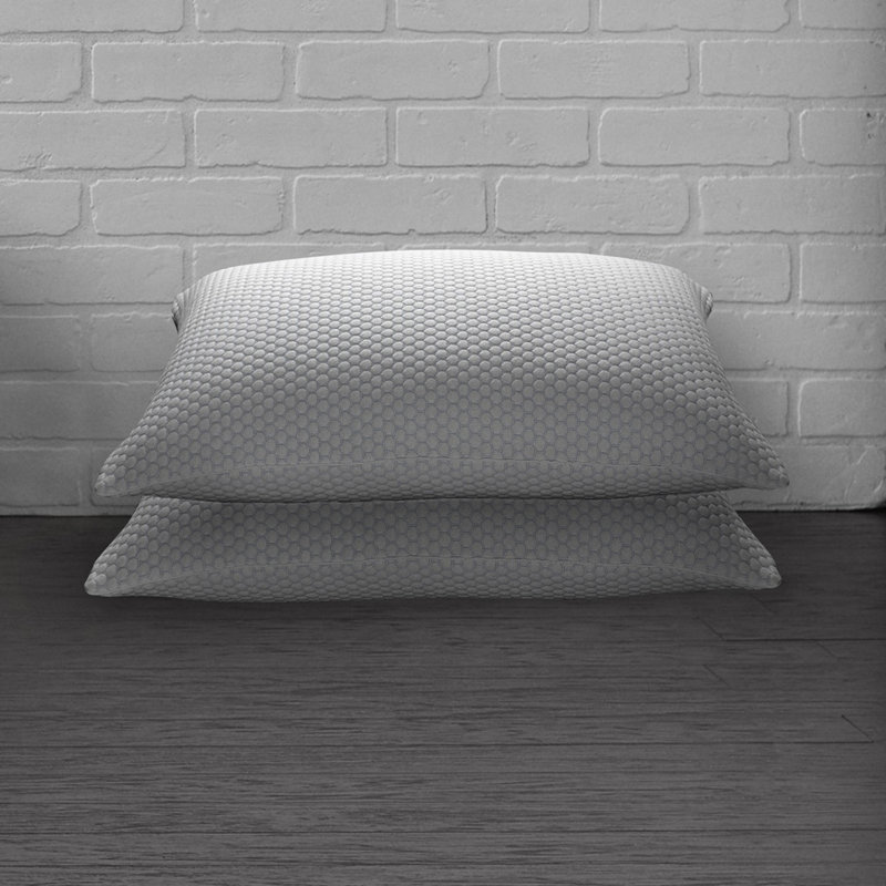Standard White Hypoallergenic Polyester Gel Fiber Pillow Set
