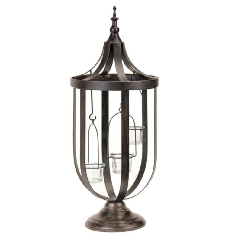 Porte-bougie en verre 22 po
