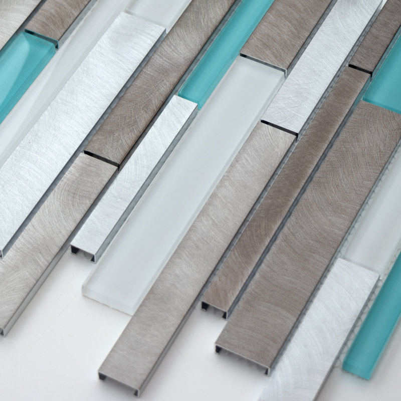 Carrelage mosaïque Twilight, Bleu aqua / blanc