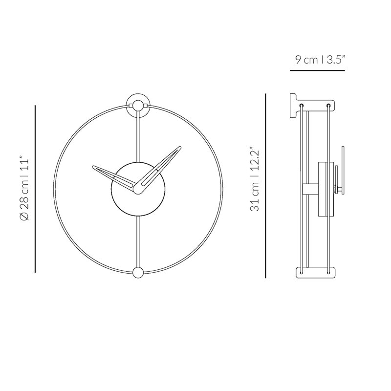 Oak Wall Clock, Black Walnut