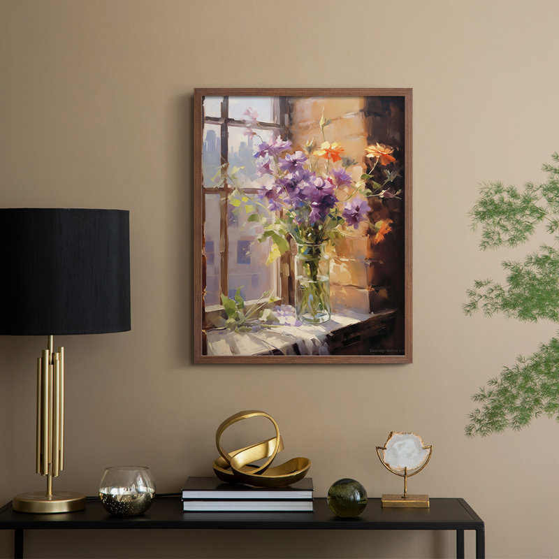 «FLORAL Series DCCL XXXVII», reproduction encadrée - bois massif, Noyer, H 21 po x l 17 po