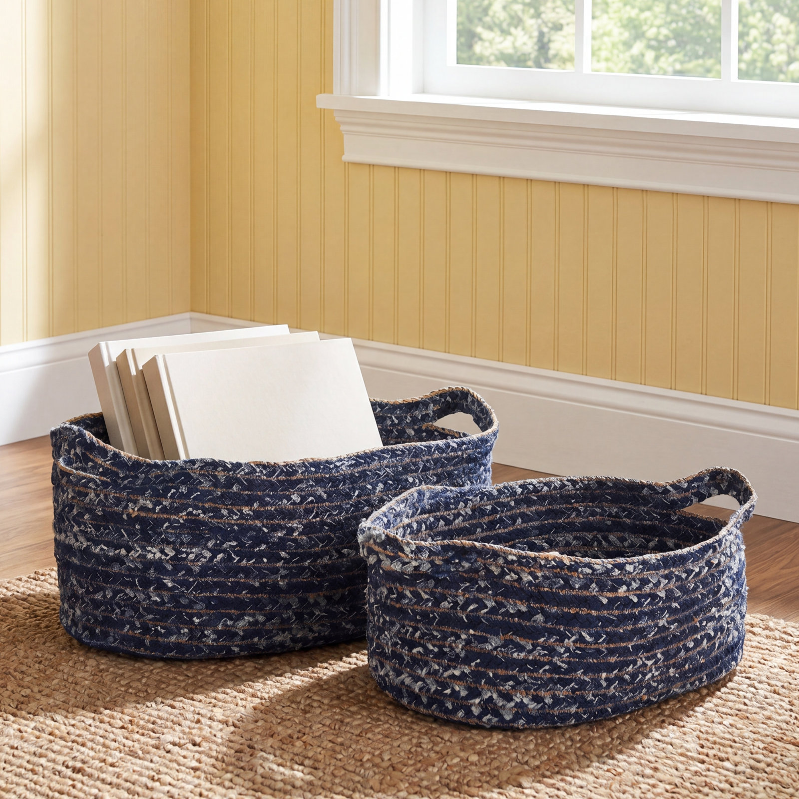 Jumelle Handmade Coastal Seagrass Decorative Basket - Set of 2