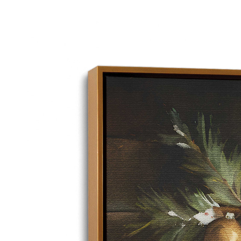 «Awaiting Santa» par Jo Moulton, reproduction d'art, H 33,5 po x l 25,5 po, Floater Framed Print Canvas without Mat, Doré