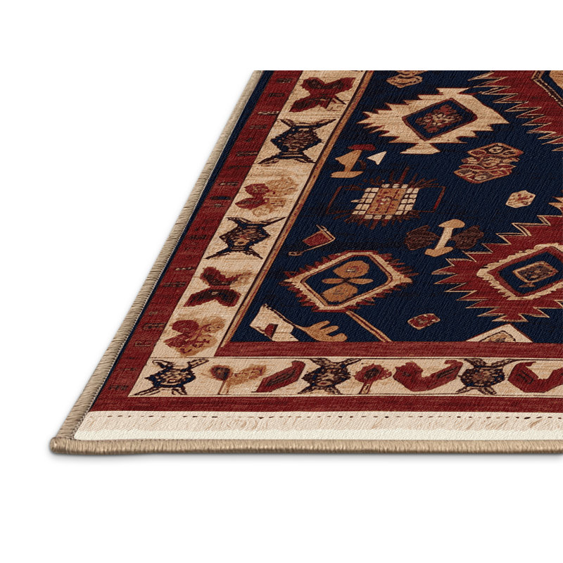 Machine Washable Persian Brown Area Rug, Round 6'