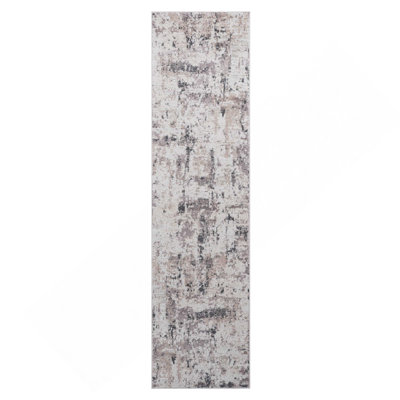 Tapis de couloir abstrait 2 x 8 crème