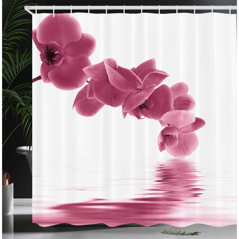  Rideau de douche avec crochets inclus, Blanc rosé, H 75 po x l 69 po
