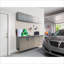 Armoires | Ensemble d'armoires de rangement pour garage 5 pièces, moderne, bois d'ingénierie de qualité E0, fermeture en douceur, résistant à l'eau, largeur de 64 po, gris ardoise | Contemporain | Bureau