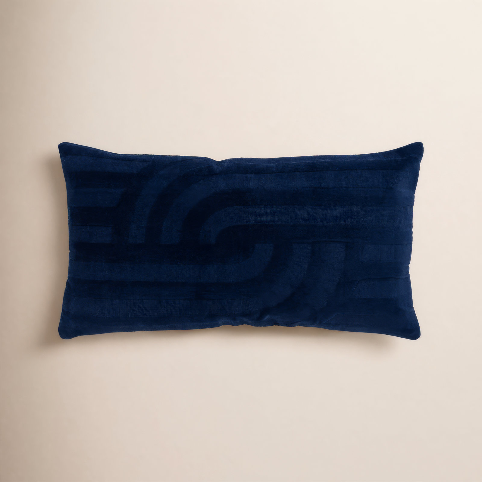 Terrah 26" x 14" Embroidered Throw Pillow, Deep Dark Blue