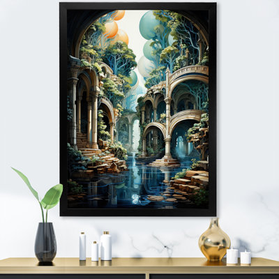 «Beige Bridge Flowing Connections An II - Cityscapes», reproduction d'art sur toile