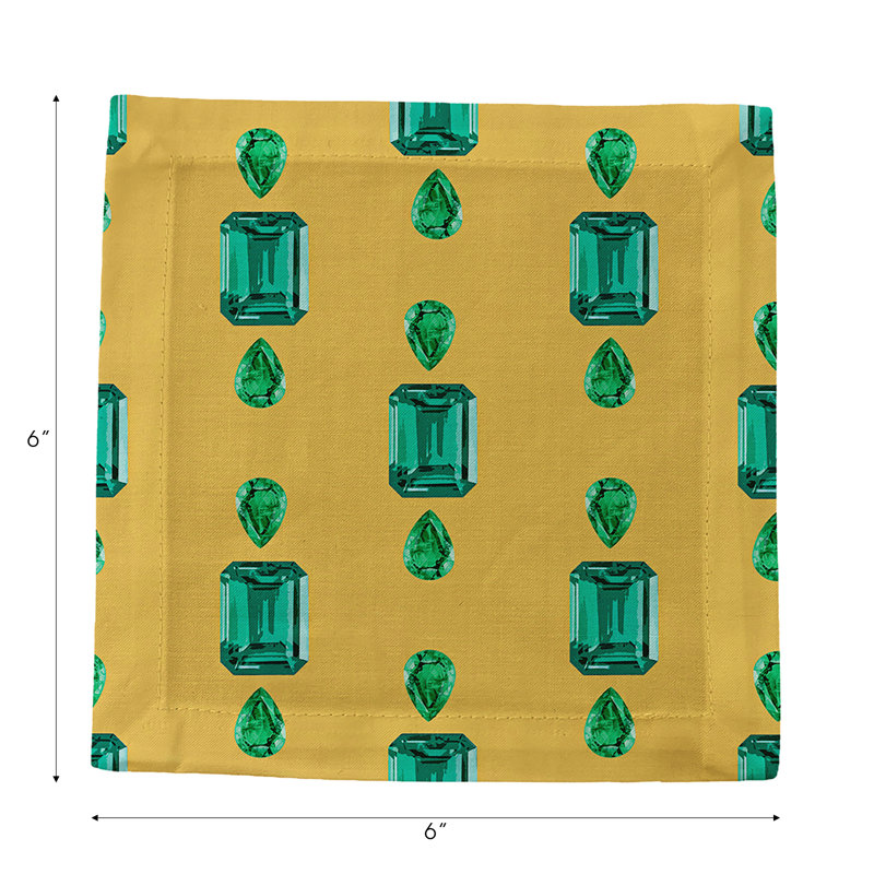 Cotton Blend Square Napkins, Gold