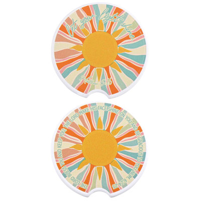 Car Coaster Let Your Light Shine 2pk