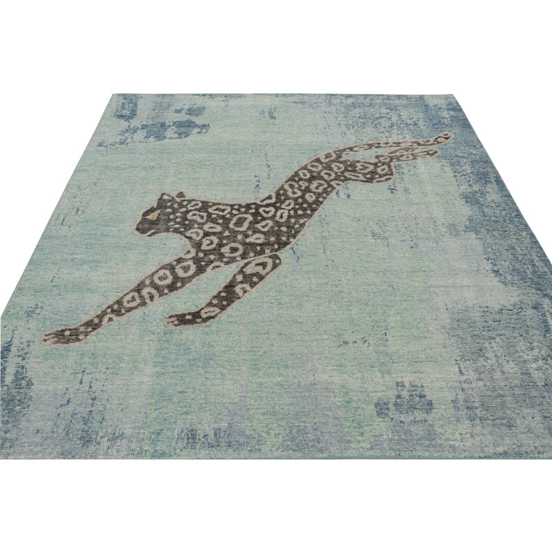 Distressed Homage Animal Print Area Rug, Rectangle 6' x 9'