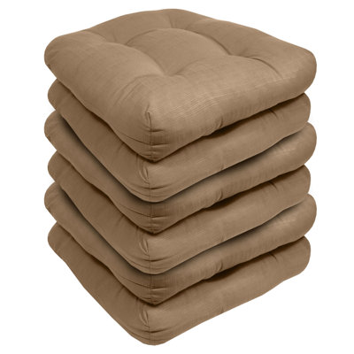 Premium Patio Tufted Outdoor Solid Chair Cushions, 19" x 19"