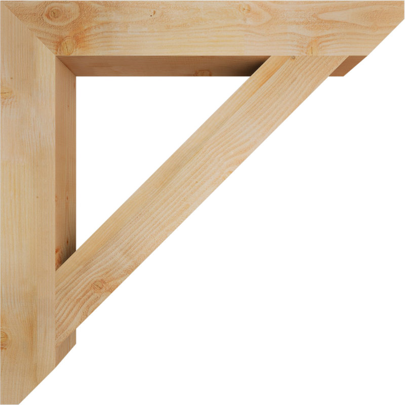 6"W x 44"D x 44"H Traditional Slat Rough Sawn Bracket, Douglas Fir, 44" H x 6" W x 44" D, Douglas Fir
