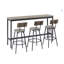 Ensemble 3 pièces de table de bar et de tabourets rembourrés en polyuréthane - Mobilier de salle à manger de hauteur pub pour bar et cuisine-1625489502