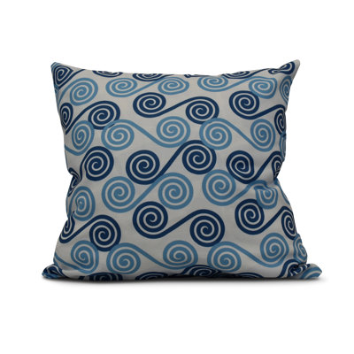 Intercoastal Waterway Geometric Outdoor Reversible Throw Pillow