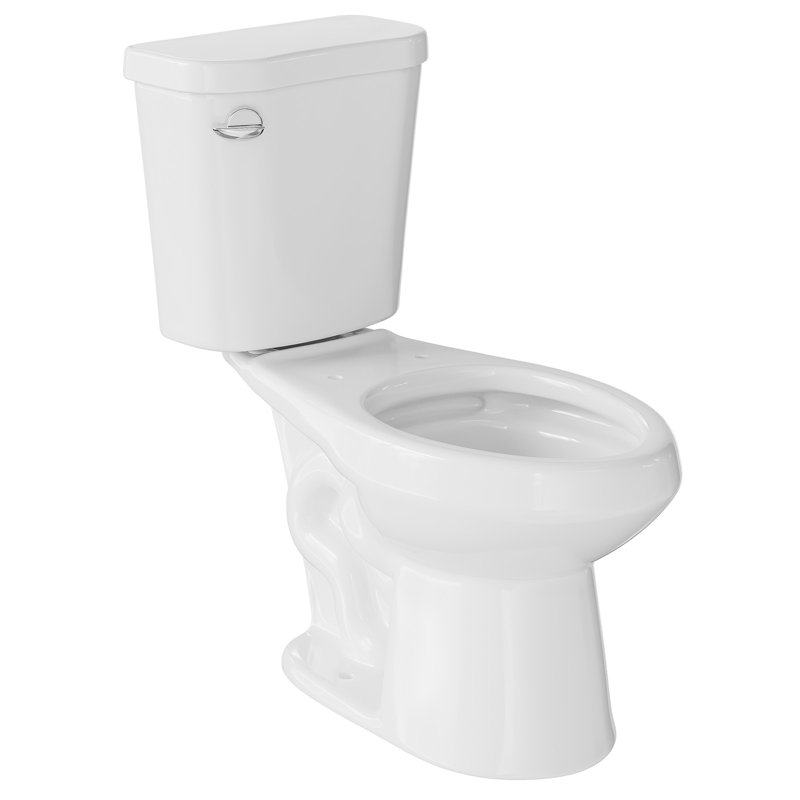 White Elongated Two-Piece Toilet, Comfort ADA Height 17", Powerful 1.28 GPF Flush, Left, 32.51" H x 15.76" W x 28.76" D