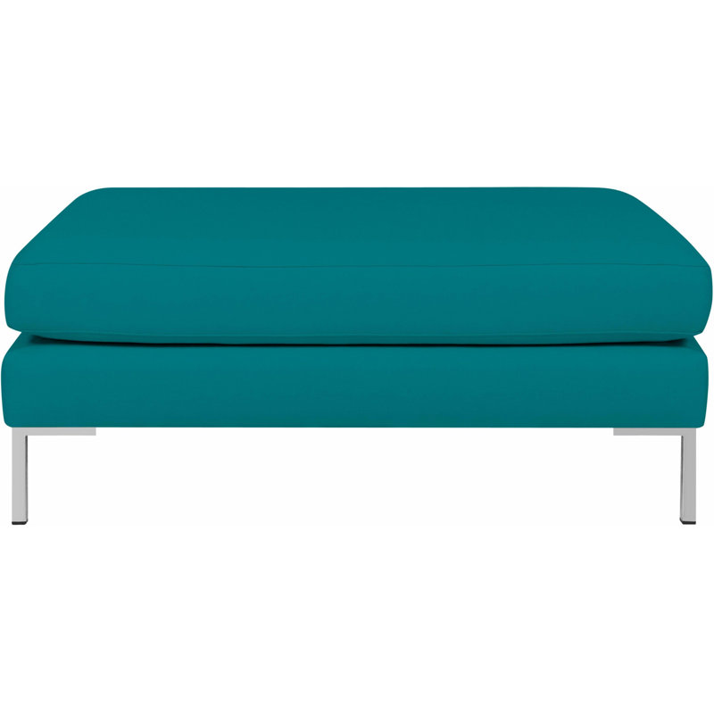 Marius 105cm Wide Ottoman, Turquoise , Flatweave