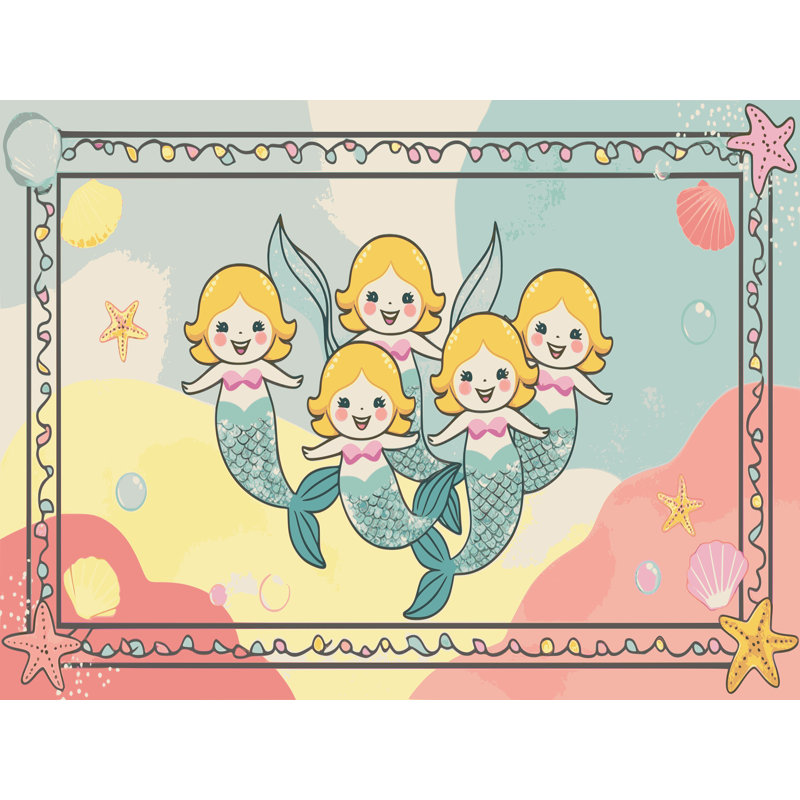 Tapis pour enfants Sunside Sails Mermaids Ocean, Rectangle de 5 pi x 8 pi