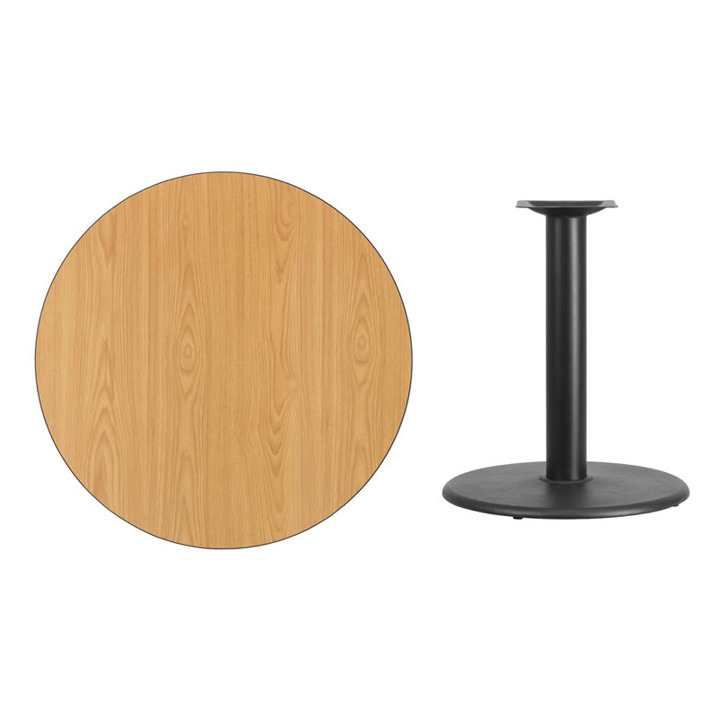 Jamey 24'' Round Laminate Table Top with 18'' Round Bar Height Table Base, 31.13" H x 30" W x 30" L, Black