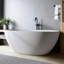 Baignoire autoportante 67 "avec drain et trop-plein 67"
