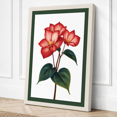 Single Rose in Bloom Botanical - Wrapped Canvas