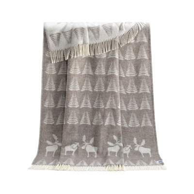 Brown Moose Recycled Merino Wool Throw