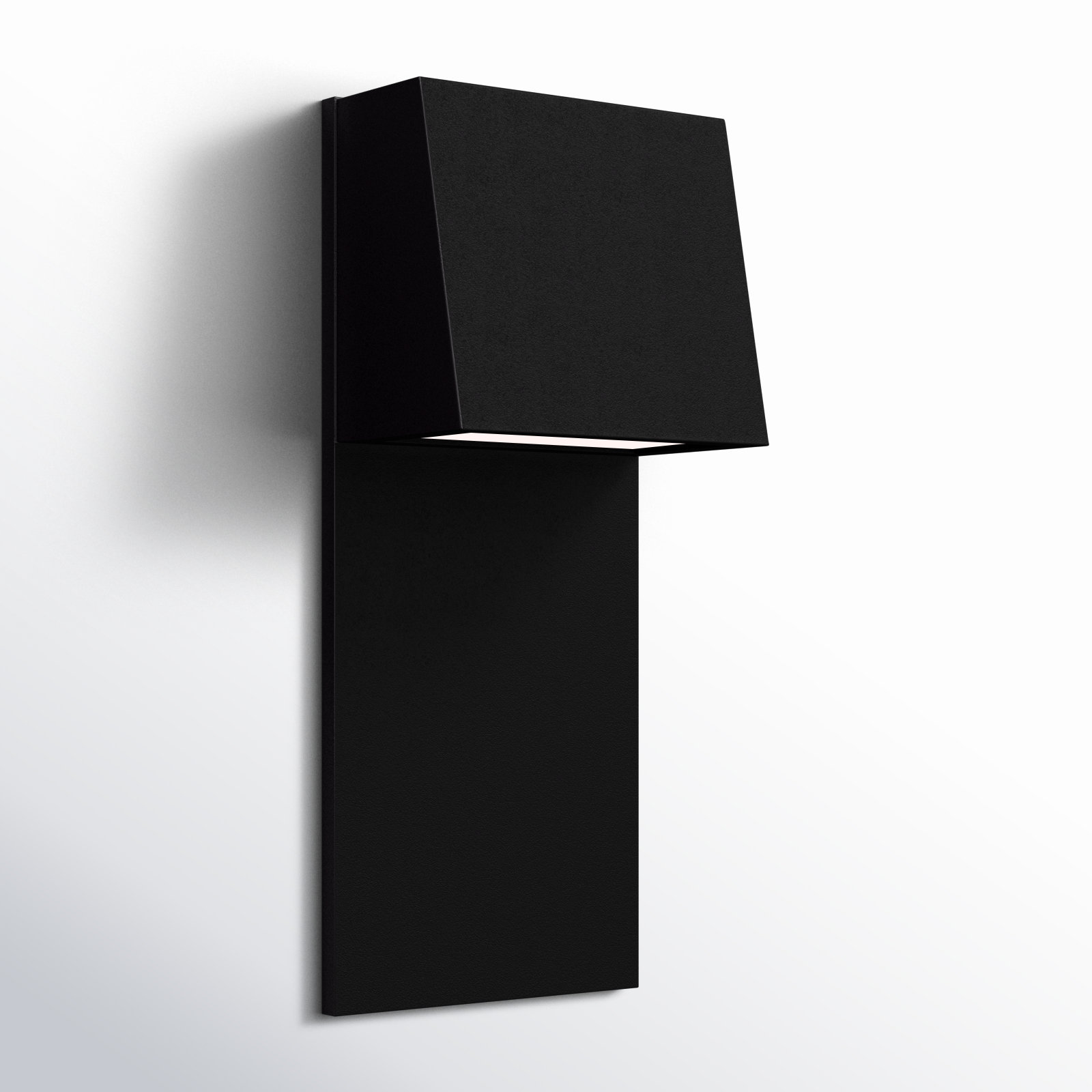 Canto Outdoor LED Wall Light, Black, 12" H x 5" W x 4.63" D
