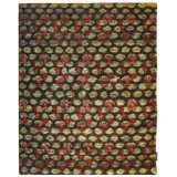 Asian Fusion Hand-Knotted Black/Red Area Rug