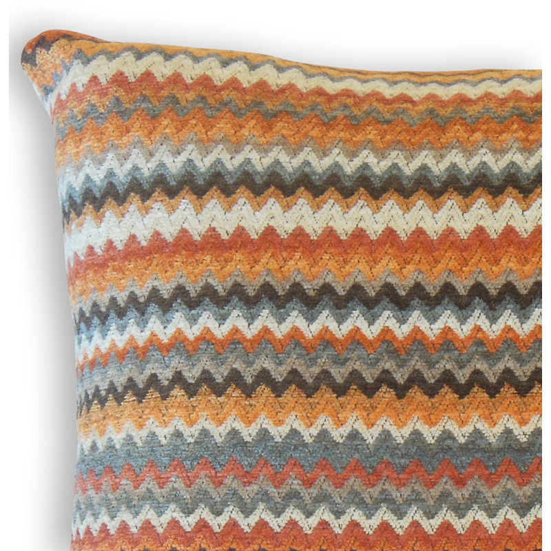 Coussin décoratif en zigzag Taysia, Hauteur (20 po) x largeur (20 po), Valencia