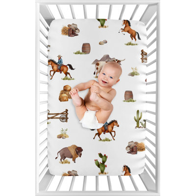 Country Western Fitted Mini Crib Sheet by Sweet Jojo Designs