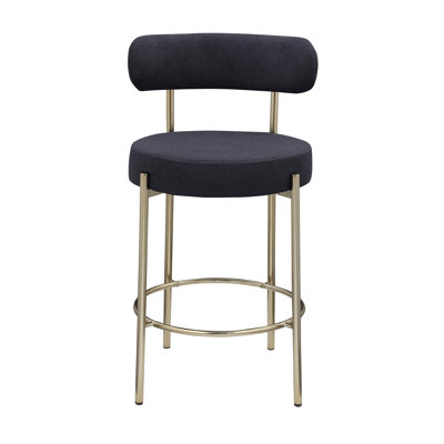 Woker Furniture Modern Sherpa Counter Height Stools Set Of 2 -  Hokku Designs, 326477FC6283453C8E25E48041418F51