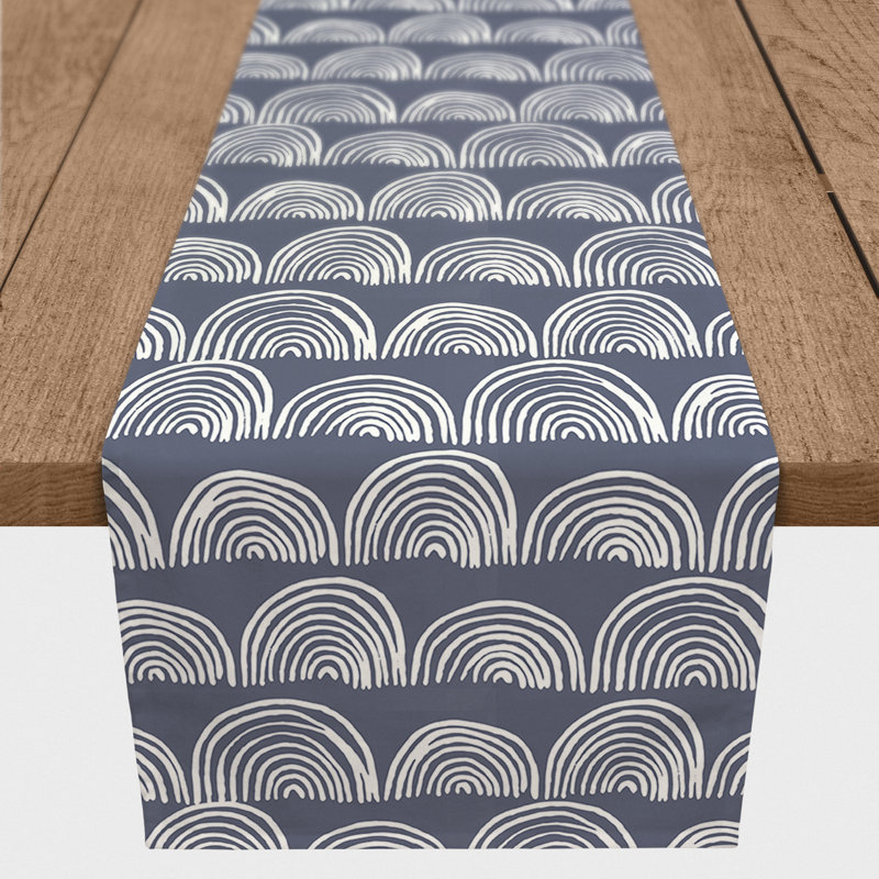 Anavey Rectangle Polyester Table Runner, 72" x 16", Blue