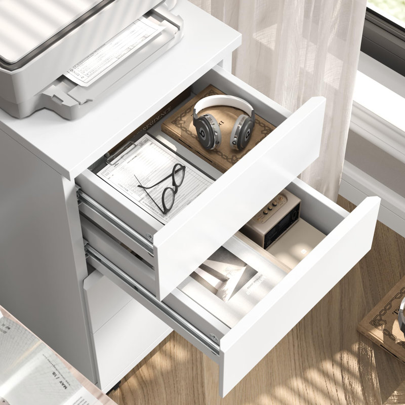 33cm Wide 4 -Drawer Mobile File Cabinet, White