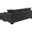 Canapé d'angle convertible gris foncé avec accoudoirs arrondis, siège à ressorts ensachés et quatre coussins décoratifs contemporains - Configuration